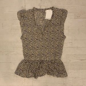 Rose and Remington smock cap sleeve top